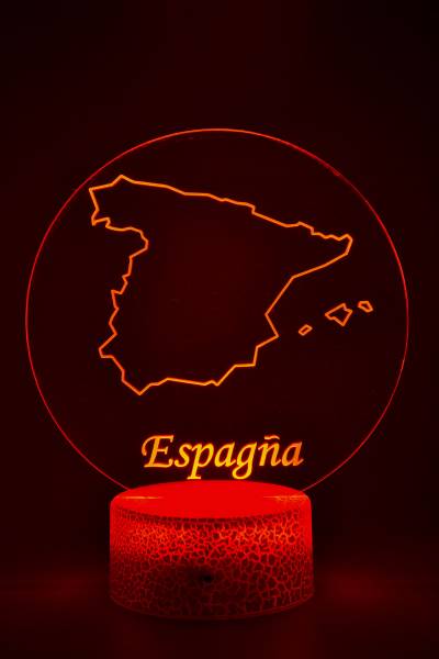 Lampe de chevet veilleuse à led 3D - Pays Espagne