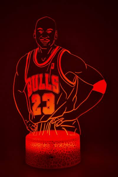 Lampe de chevet veilleuse à led 3D - Basket Ball Michael Jordan