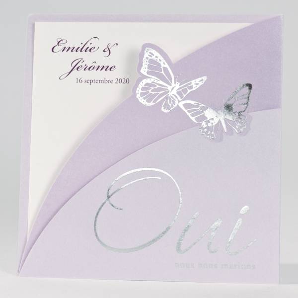 faire part de mariage sur le thème papillon