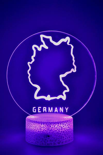 Lampe de chevet veilleuse à led 3D - Pays Allemagne