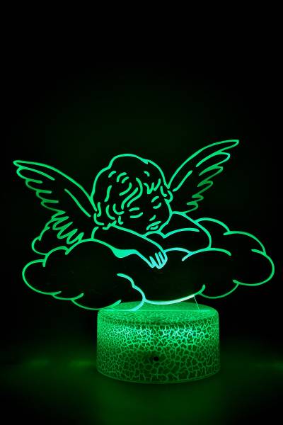 Lampe de chevet veilleuse à led 3D - Ange sur un nuage