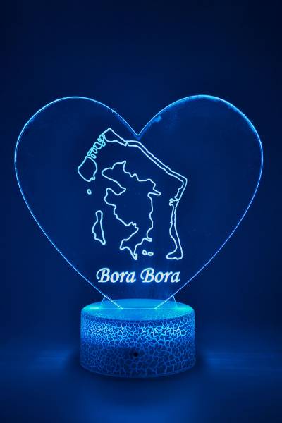 Lampe de chevet veilleuse à led 3D - Polynésie Bora Bora