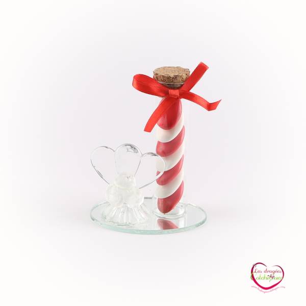 porte tube dragees double coeur mariage