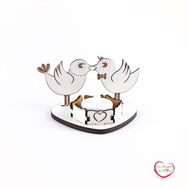 bougeoir oiseau bois