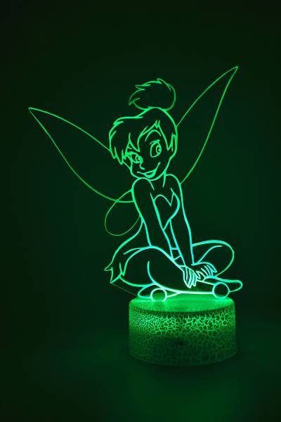 Lampe de chevet veilleuse à led 3D - Disney Fée Clochette