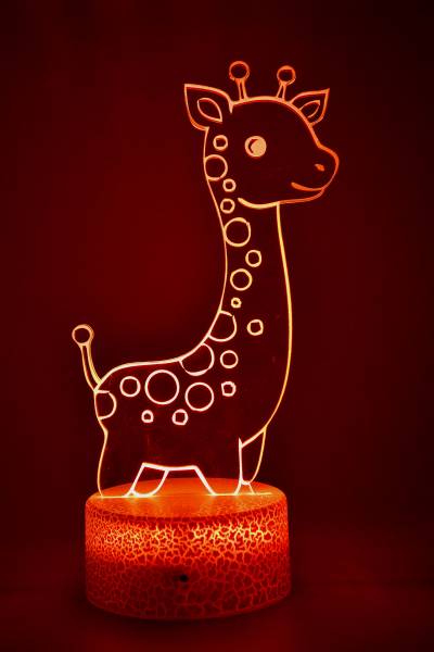 lampe illusion 3D girafe