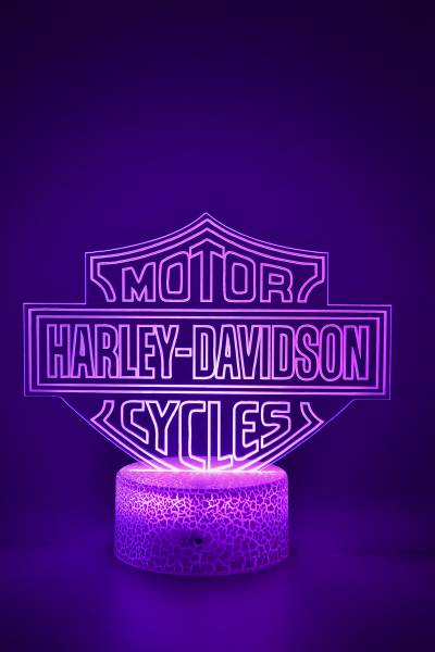 Lampe de chevet veilleuse à led 3D - Moto Harley Davidson