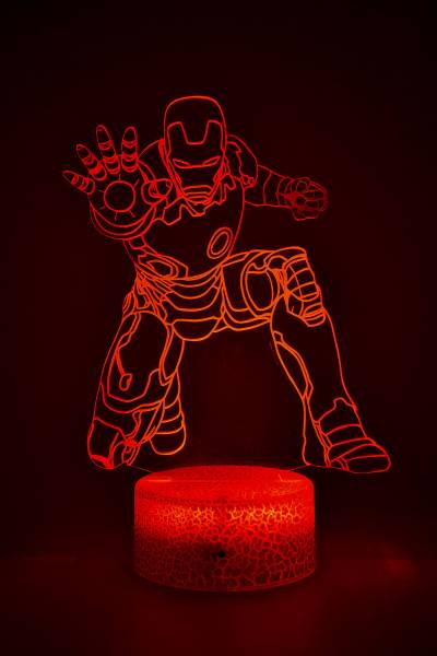 Lampe de chevet veilleuse à led 3D - Iron Man 