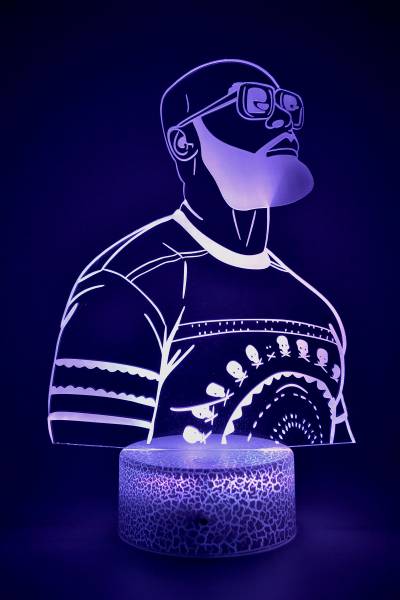 Lampe de chevet veilleuse à led 3D - Rappeur Kaaris