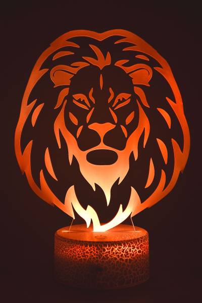 Lampe de chevet veilleuse à led 3D - Lion