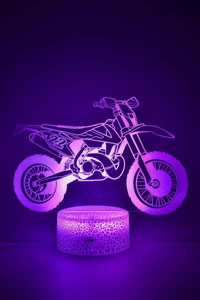 Lampe de chevet veilleuse à led 3D -  Moto Cross