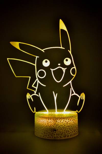 Lampe de chevet veilleuse à led 3D - Pokémon Pikachu