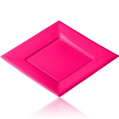assiette plastique fuchsia