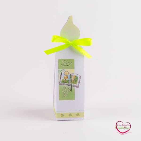 boite carton dragee cacher forme de bougie