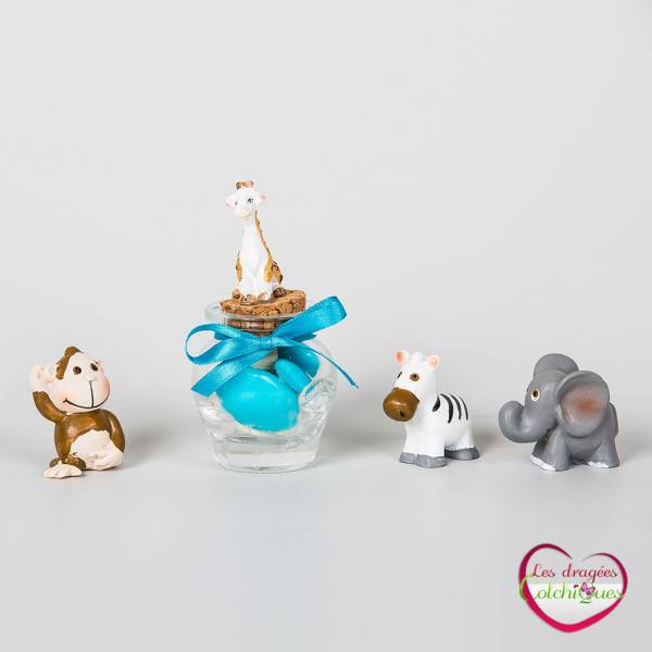 pot verre bouchon liège dragee deco animaux jungle