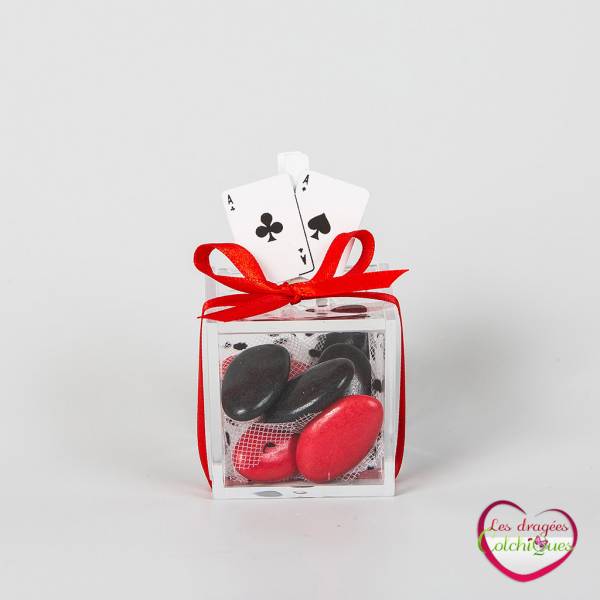 boite à dragee poker deco carte à jouer