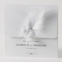 invatation mariage thème plume papillon