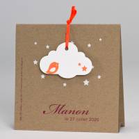 carton d' invitation bapteme nuage