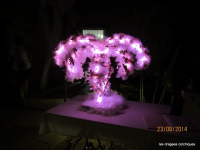 decor pour dragees palmier lumineux